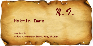 Makrin Imre névjegykártya